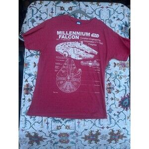 Star Wars Millennium Falcon Blueprint Graphic Shirt L